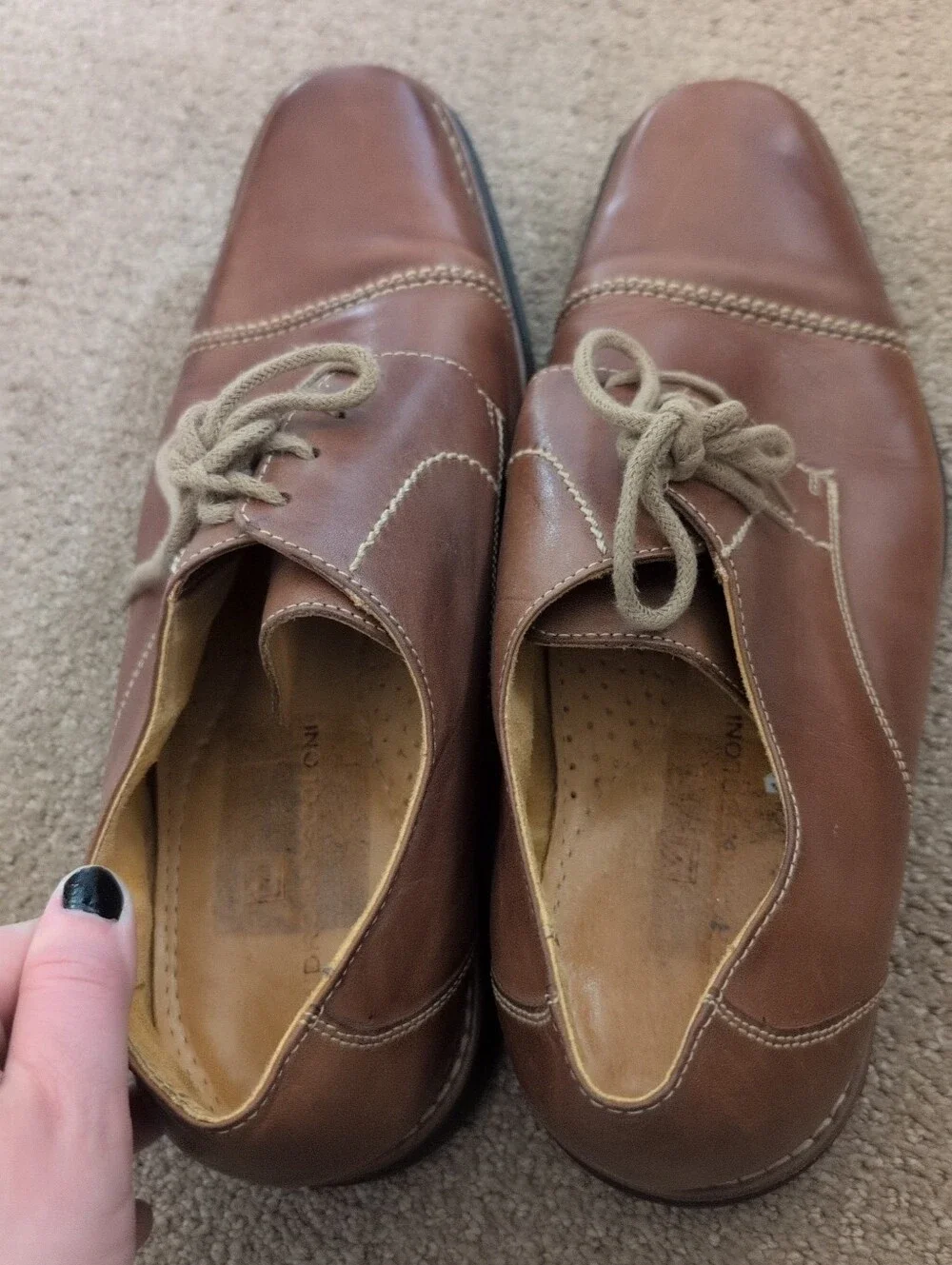 Sandro Moscoloni Mens Brown Leather Oxford Lace Up Derby Shoes